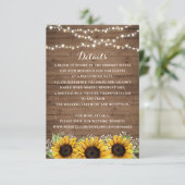 Details van Floral Rustic Sunflower Wood Kaart (Staand voorkant)