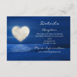 Details van Heart Moon en Snowy Beach Winter Wedde Informatiekaartje