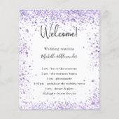 Details van het budgetviolet glitter-trouwprogramm (Voorkant)