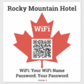 Details van het Canadese hotel-wifi plus QR-code Sticker (Vel)