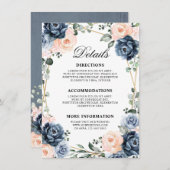 Details van het donkerblauwe strand informatiekaartje (Voorkant / Achterkant)