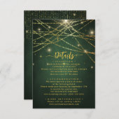 Details van het Elegant Sparging String Lights Wed Informatiekaartje (Voorkant / Achterkant)
