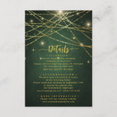 Details van het Elegant Sparging String Lights Wed Informatiekaartje (Voorkant)