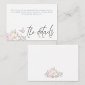 Details van het gebridde Magnolia Butterfly-wedden Informatiekaartje (Voorkant / Achterkant)