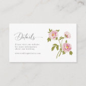 Details van het gevierde huwelijk informatiekaartje (Voorkant)