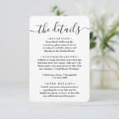 Details van het huwelijk Eenvoudig script en foto Informatiekaartje (Staand voorkant)