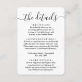 Details van het huwelijk Eenvoudig script en foto Informatiekaartje (Voorkant)