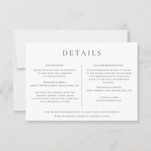 Details van het huwelijk van de blauwe tuin kaart (Voorkant)