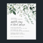 Details van het huwelijk van het budget, uitnodigi flyer<br><div class="desc">Begroting Eucalyptus Greenery blaft moderne kleine tuinpartij elegant Wedding Invitations and details nodigen uit. Eenvoudig modern botanisch ontwerp.</div>