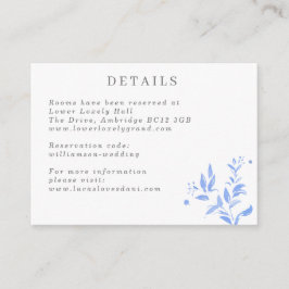 Details van het lichte blauwe gordel informatiekaartje