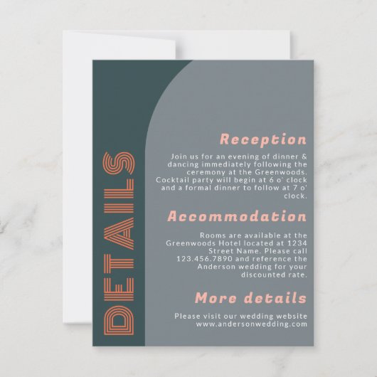 Details van het moderne Groovy Arch Retro Weddensc (Voorkant)