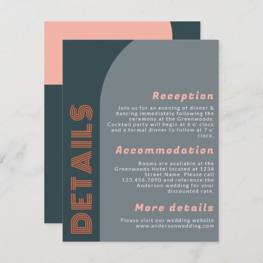 Details van het moderne Groovy Arch Retro Weddensc (Voorkant / Achterkant)