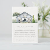 Details van het pastel Rustic Barnyard Boerderij T Informatiekaartje (Staand voorkant)