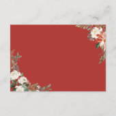 Details van het Rode Poinsettia Floral Winter Wedd Informatiekaartje (Achterkant)