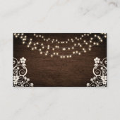 Details van het Rustic Woodsy Lights Wood Weddensc Informatiekaartje (Achterkant)