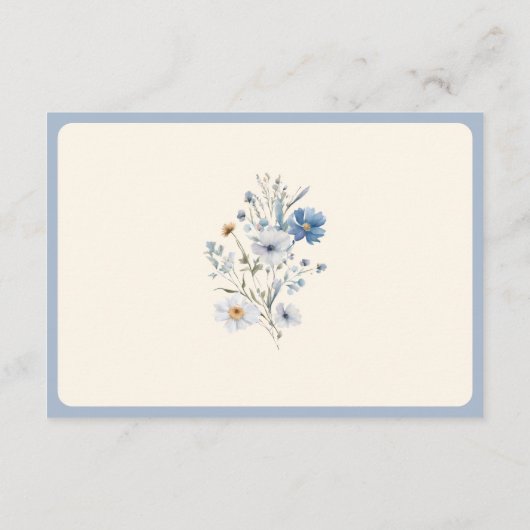 Details van het Stusty Blue Boho Wildflower Weddin Informatiekaartje (Achterkant)