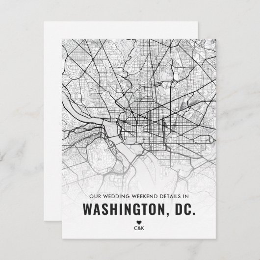 Details van het Wekend-weekfeest in Washington Informatiekaartje (Voorkant / Achterkant)