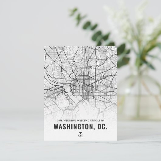 Details van het Wekend-weekfeest in Washington Informatiekaartje (Staand voorkant)