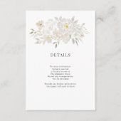 Details van het Wit-Waterverf Peonies Weddenschap Informatiekaartje (Voorkant)