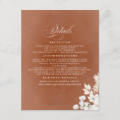 Details van het witte en Terracotta-huwelijk Informatiekaartje (Voorkant)