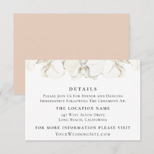 Details van het witte orchidee Floral bruiloft Kaart