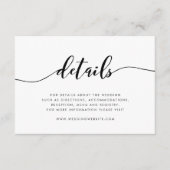 Details van het zwarte en witte Relax Manuscript Informatiekaartje (Voorkant)