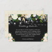 Details van Ivory Cream Floral String Lights Wedde Informatiekaartje (Voorkant / Achterkant)