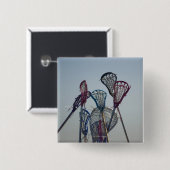 Details van Lacrosse game Vierkante Button 5,1 Cm (Voorkant /achterkant)