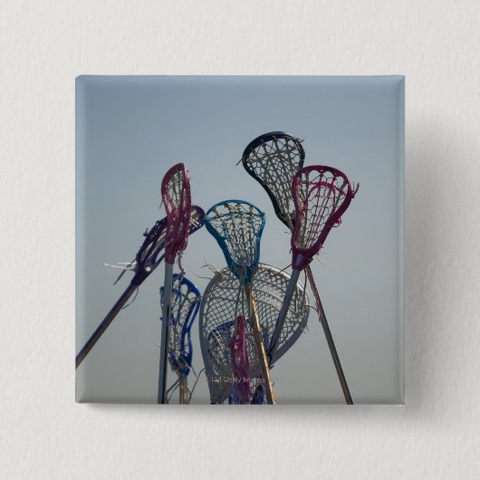 Details van Lacrosse game Vierkante Button 5,1 Cm (Voorkant)