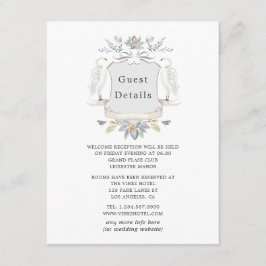 Details van Lakeside Wedding Crest Guest Informatiekaartje