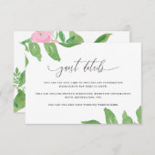 Details van Lush Greenery en Blooms Wedding Guest Informatiekaartje (Voorkant / Achterkant)