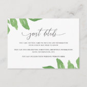 Details van Lush Greenery en Blooms Wedding Guest Informatiekaartje (Voorkant)