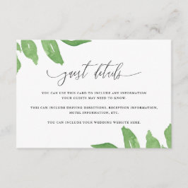 Details van Lush Greenery en Blooms Wedding Guest Informatiekaartje