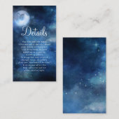 Details van maanhemel Volle Maan Hemel Ster Huweli Informatiekaartje (Voorkant / Achterkant)