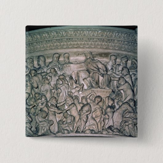 Details van Pulpit, 1302-10 Vierkante Button 5,1 Cm (Voorkant)