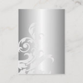 Details van Royal Blue Silver Flourish Wedding Informatiekaartje (Achterkant)