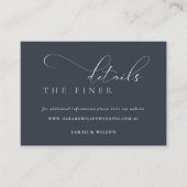 Details van Simple Script Black Navy Weduwen Websi Informatiekaartje (Voorkant)