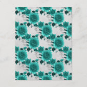 Details van Turquoise, Black en Silver Floral Gues Informatiekaartje (Achterkant)