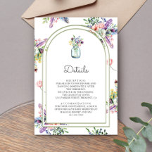 Details van Wildflower Mason Jar Boog Bruiloft