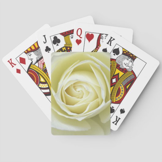 Details van witte roos van dichtbij pokerkaarten (Achterkant)