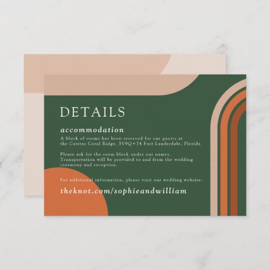 Details visitekaartje Arch Boho Abstract Informatiekaartje (Voorkant / Achterkant)