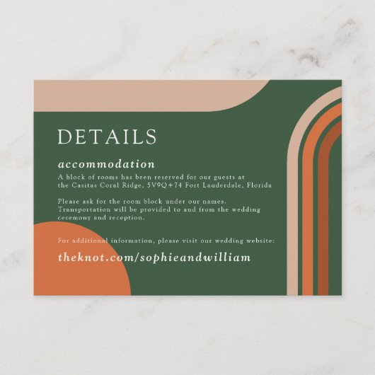 Details visitekaartje Arch Boho Abstract Informatiekaartje (Voorkant)