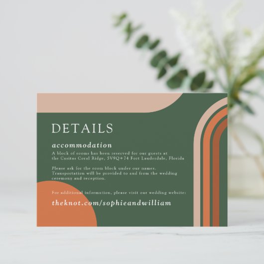 Details visitekaartje Arch Boho Abstract Informatiekaartje (Staand voorkant)