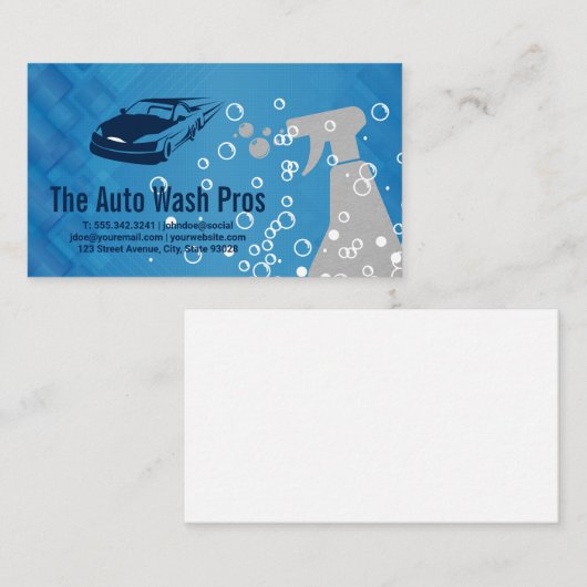 Details wasstraat | luchtbellen | reiniging visitekaartje (Voorkant / Achterkant)