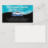 Details wasstraat | Water kralen op glas Visitekaartje (Voorkant / Achterkant)