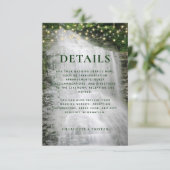 Details waterfall String Lights Rustic Wedding Informatiekaartje (Staand voorkant)