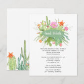 Details waterverf Cactus Wedding Guest Informatiekaartje (Voorkant / Achterkant)