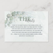 Details Waterverf Eucalyptus Wedding Rustige Informatiekaartje (Voorkant)