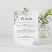 Details Waterverf Eucalyptus Wedding Rustige Informatiekaartje (Staand voorkant)