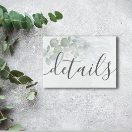 Details Waterverf Eucalyptus Wedding Rustige Informatiekaartje